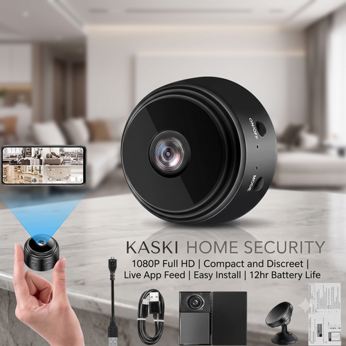 KASKI™ Wireless Security Camera – Compact Rechargeable HD Video Recording Camera