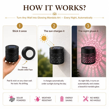 Solar Mandala Light IP68 Waterproof- Auto On/Off
