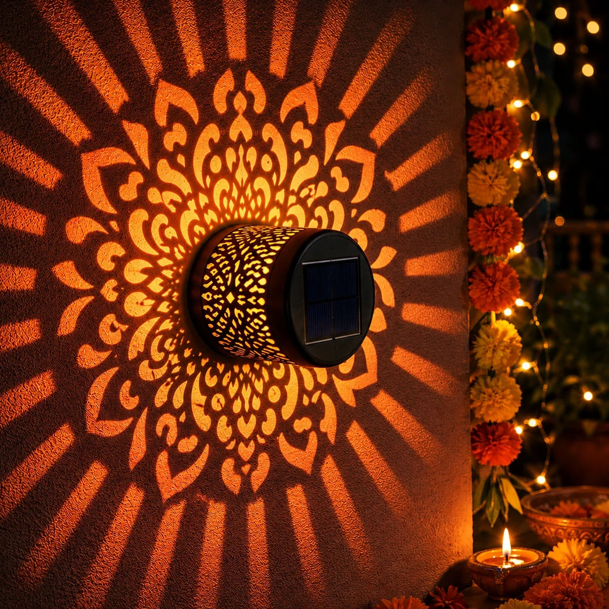 Solar Mandala Light IP68 Waterproof- Auto On/Off